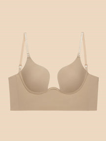 Liftup low back plunge bra brasier con relleno ligero que realza el escote ropa interior