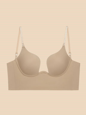 Liftup low back plunge bra brasier con relleno ligero que realza el escote ropa interior