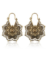 Accesorios de aretes de flores de aleación hueca vintage