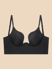 Liftup low back plunge bra brasier con relleno ligero que realza el escote ropa interior