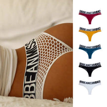 Ropa interior de red con estampado de letras femeninas