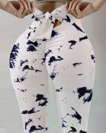 Leggings de yoga con diseño de lazo estampado