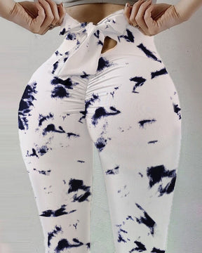 Leggings de yoga con diseño de lazo estampado