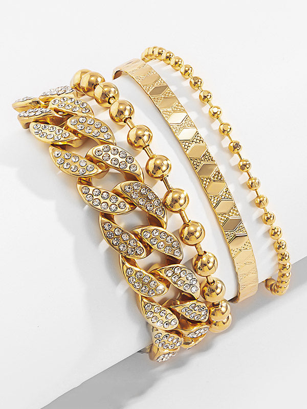 Pulsera multicapa con hebilla cubana ajustable individualmente