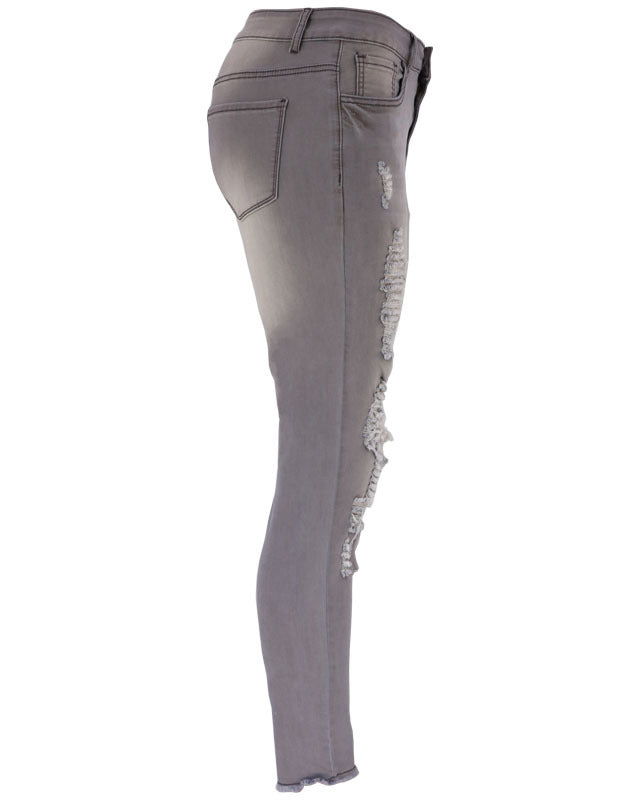 Pantalones vaqueros rasgados de mujer