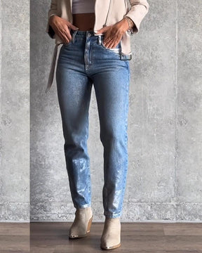 Jeans Cónicos Metálicos